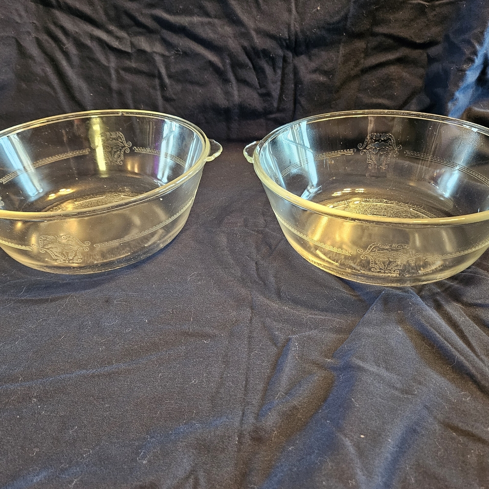 Vintage Glassbake Bowls. Poppy Design